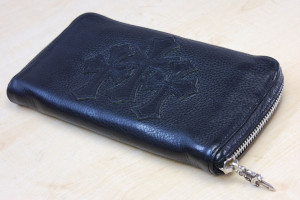 REC F ジップ レザー 3セメタリー クロス パッチ ウォレット修理後