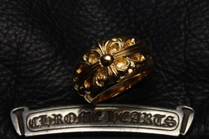 22Kフローラルクロスリング